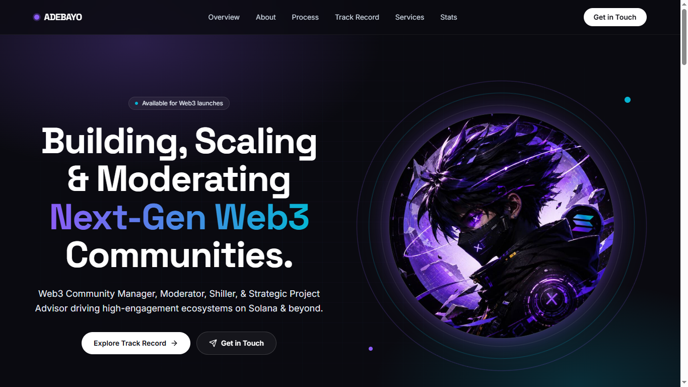 Adebayo Web personal portfolio